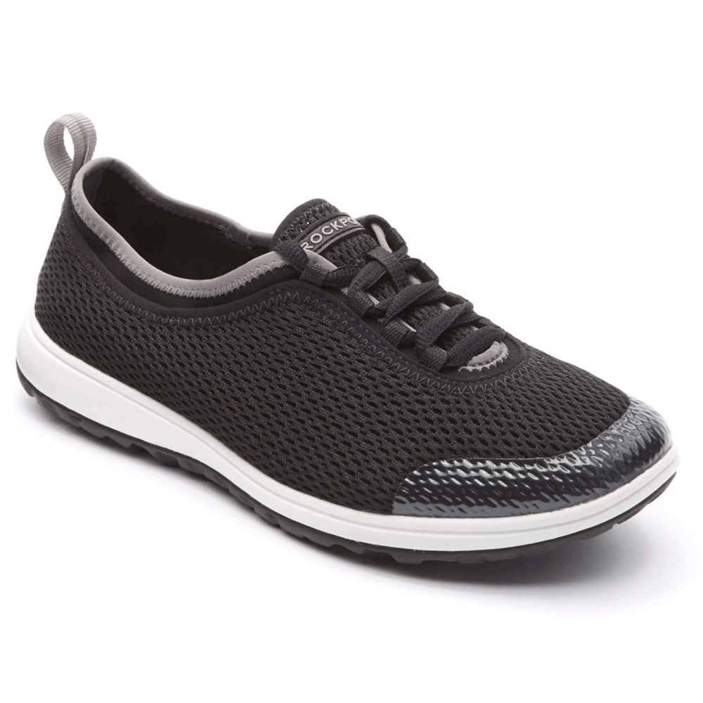 Rockport Singapore Womens Sneakers - WALK360 Washable Laceup Black - KA9348762